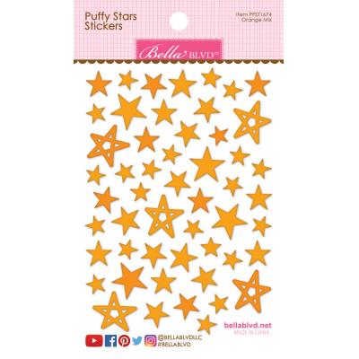Bella BLVD Chloe Sticker -  Orange Mix Puffy Stars Stickers